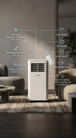 Portabel AC 7000 BTU (18m²) – Kylning, Fläkt & Avfuktare