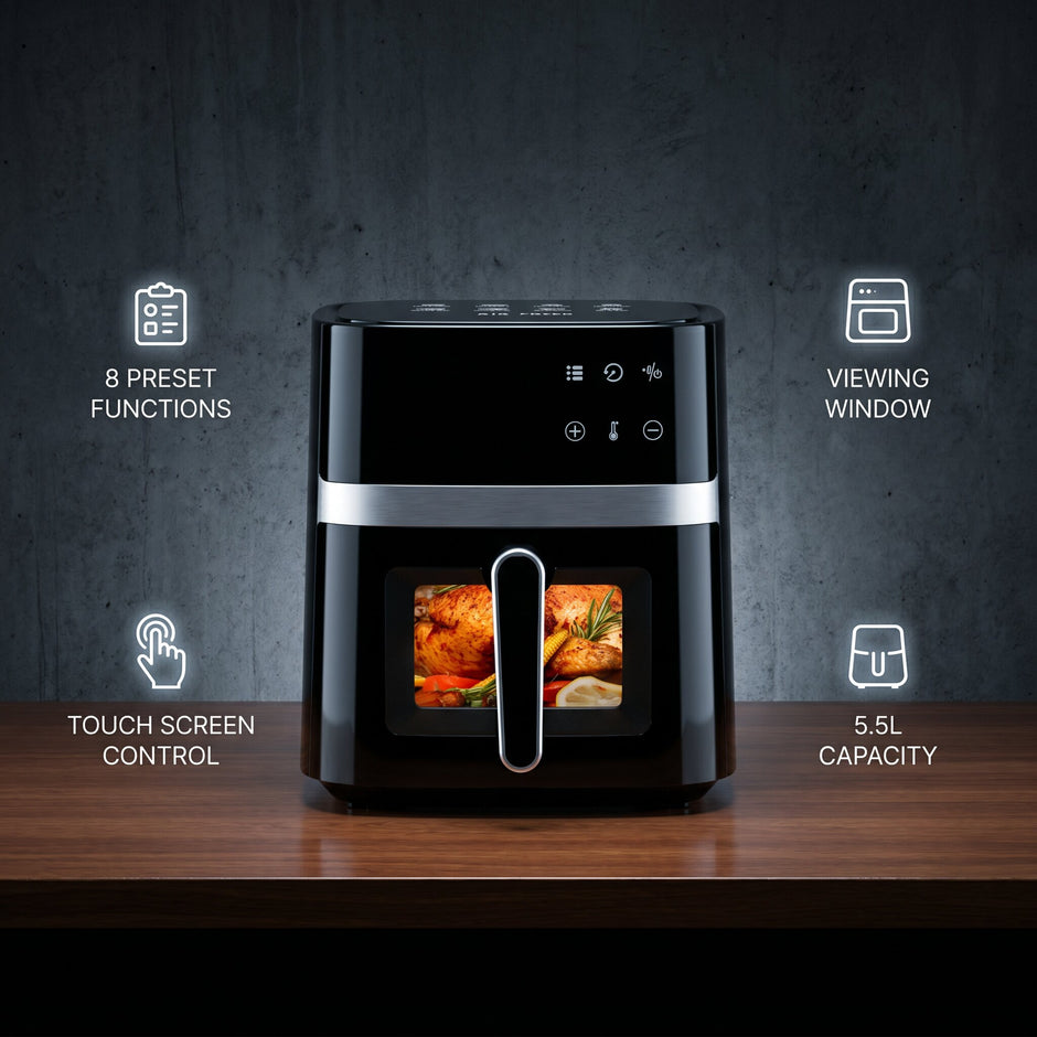 Air Fryer 5,5L – Digital Varmluftsfritös med Display (enkel att använda)